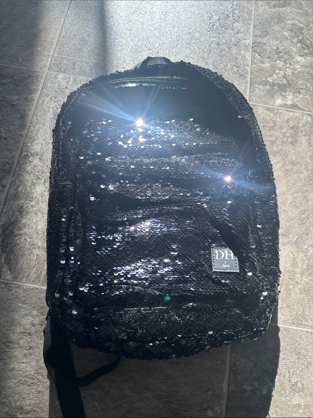 Daniel Howell black sequin backpack